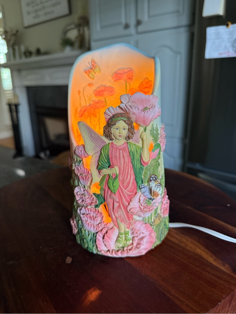 3D Fairy Table Lamp With Flowers and Butterflies Garden Fairy Night Light Rare
